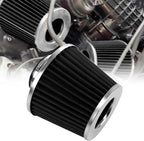 RYANSTAR 63mm 2.5" High Flow Round Tapered Cone Cool Air Filter Cleaner with Top Filter Design Short 153mm tall Black