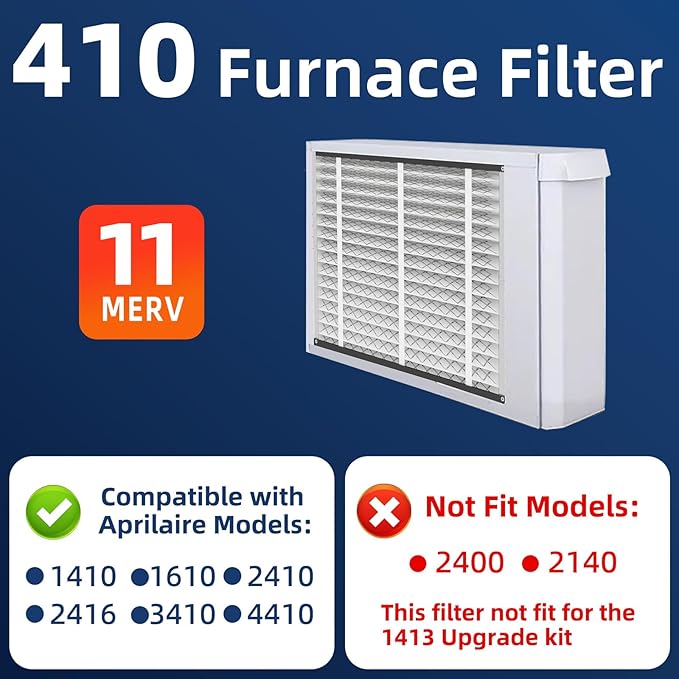 3 Pack, 410 Replacement Air Filter, MERV 11,Actual Size: 16"x28"x4", Nominal Size: 16x25x4, HVAC Furnace Filter, Compatible with AprilAire Models 4400, 3410, 2416, 2410, 1610, 1410