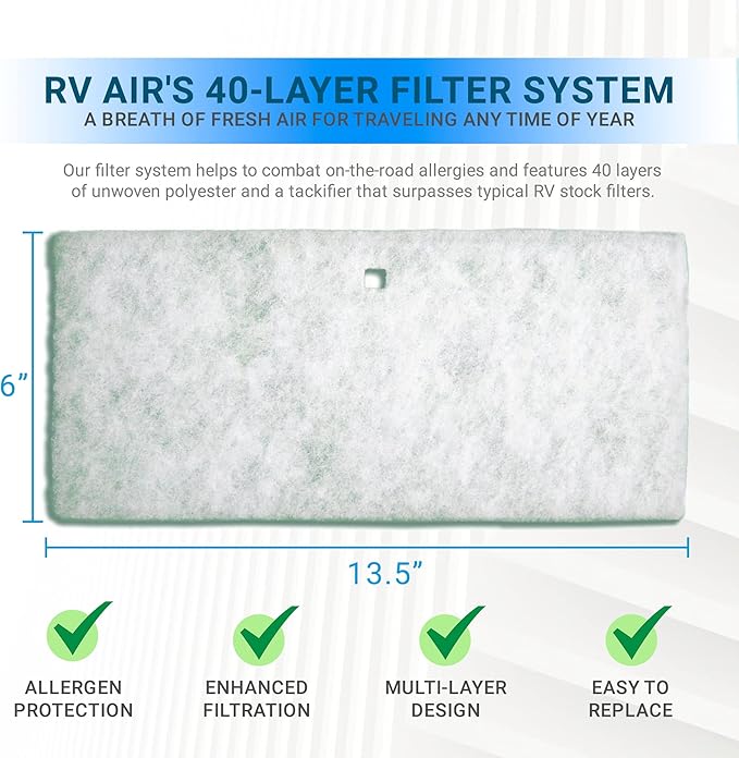 AC Filter - Air Conditioner Replacement Filters - RV Air Cleaner - Camper Accessories for Travel Trailers - Easy to Install Vent Filter - 16 x 4 x 0.75 in (4 Filters for AC 135G)