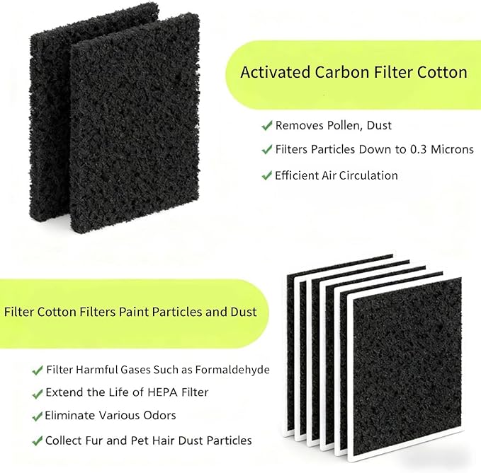 Paint Spray Booth Exhaust Filter Pad,Activated Carbon Ventilation Cotton for Spray Booth - Easy Replacement with Velcro, Efficient Air Filtration (2pcs-black, 59 * 19.7in)