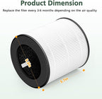 B-D02L Air Purifier Replacement Filter, Compatible with MOOKA and KOIOS B-D02L Air Purifiers, VEWIOR B-D02U Air Purifier, 3-in-1 HEPA Air Filter for B-D02L and B-D02U Air Purifiers, 2 Pack