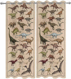 Vintage Outdoor Curtains for Patio Dinosaurs Biographies Retro Waterproof Outside Curtains with Grommet Top Weatherproof Curtain for Cabana Pergola Gazebo, 2 Pack, 54" W x 95" L