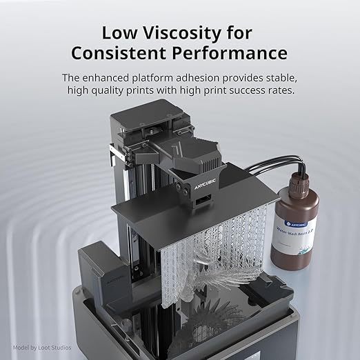 ANYCUBIC Water Washable 3D Printer Resin, 405nm High Precision UV-Curing 3D Resin, Low Shrinkage Photopolymer Resin for 8K Capable LCD DLP Resin 3D Printer Printing (Clear + Clear, 2000g)