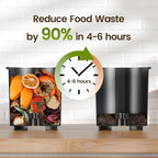 TOPZEE Electric Compost Bin for Kitchen - 3L Countertop Composter with Odorless Auto-Cleaning, Turns Food Waste to Fertilizer in 4 Hours, for Indoor Home Use, White