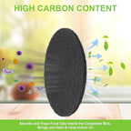 ddLUCK 6 Pack Kitchen Compost Bin Filter, Round Food Waste Bins Activated Carbon Filters,Replaceable Extra Thick Charcoal Filters for Odour Remove All Caddy Bucket,1cm Thickness