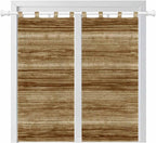 Vintage Western Bedroom Curtains 72 Inch Length, Window Curtains Tab Top, Rustic Farmhouse Wooden Grain Barn Door Light Filtering Window Treatments Drapes 52"x72" 2 Panel