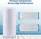 PUREPLUS 25 Micron 10 x 4.5 Whole House String Wound Sediment Filter for Well Water, Replacement Cartridge for 84637, WPX5BB97P, PC10, CW5-BBS, 355215-45, WP10BB97P, WP5BB97P, 2Pack