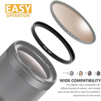 77mm to 55mm Step Up Ring Filter Adapter Black Metal Step up Adapter Rings Compatible with All Brand UV CPL ND Camera Lens Filter Step Down Ring (77mm-55mm)