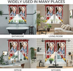 Pig Sunflowers Swag Valances for Windows, Eucalyptus Leaves Floral Bees Red Barn Rod Pocket Kitchen Curtains Valance, Small Window Curtains Swag for Cafe Bathroom Living Room, 2 Panels, 28x36 inch