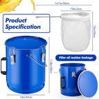 6 Gal Fryer Grease Bucket Fryer Oil Transport Bucket with Lid Steel Oil Disposal Caddy with Anti-rust Coating, Handle, Lock Clips for Transport Cooking Filtering