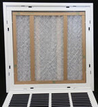 HVAC Premium 25" X 12" Steel Return Air Filter Grille for 1" Filter - Fixed Hinged - HVAC DUCT COVER - Flat Stamped Face - White [Outer Dimensions: 27 5/8"w X 14 5/8"h]