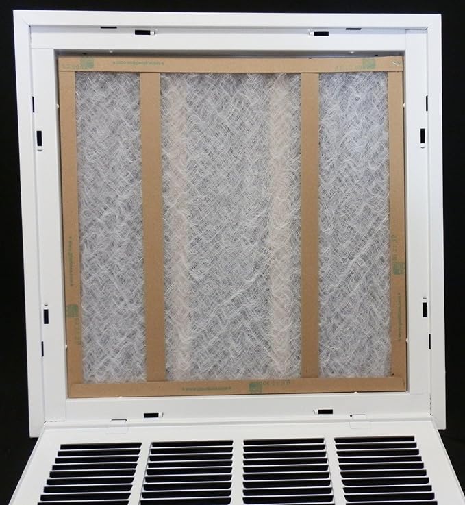 18" X 26" Steel Return Air Filter Grille for 1" Filter - Easy Plastic Tabs for Removable Face/Door - HVAC Duct Cover - Flat Stamped Face -White [Outer Dimensions: 19.75w X 27.75h]