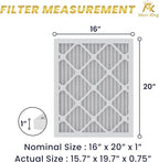 MervKing 16x20x1 Air Filter Actual Size: 15.7" x 19.7" x 0.75" MERV 8 MPR 600-700 | MADE IN USA | 2-Pack | Pleated HVAC AC Furnace Replacement