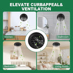 Soffit Vents 6 Inch, Round Exhaust Air Vent Cover with Built-in Fly Screen for Bathroom Kithchen Office Home, Black 2P 150mm