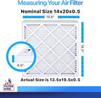 Filter King 14x20x0.5 Air Filter | 4-PACK | MERV 8 HVAC Pleated A/C Furnace Filters | MADE IN USA | Actual Size: 13.5 x 19.5 x 0.5"
