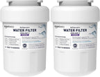 Amazon Basics Replacement GE MWF Refrigerator Water Filter Cartridge - Premium Filtration (Pack of 2)