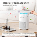 AromaRoom Air Purifiers for Bedroom with True HEPA13 Filters 3-in-1, Pet Air Purifier with Aroma Pad for Wildfires Smoke Pollen Dander, 22dB Quiet Air Cleaners for Baby Room Office Dorm