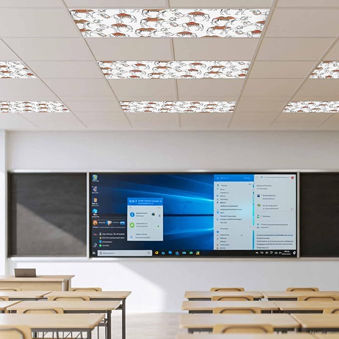 4 Pack Fluorescent Light Cover, Sand Camel Light Covers for Ceiling Lights, Vintage Farmhouse Desert Animals Camel Magnetic Lights Filters Ceiling Shade for Classroom/Office - 4 x 2 Feet
