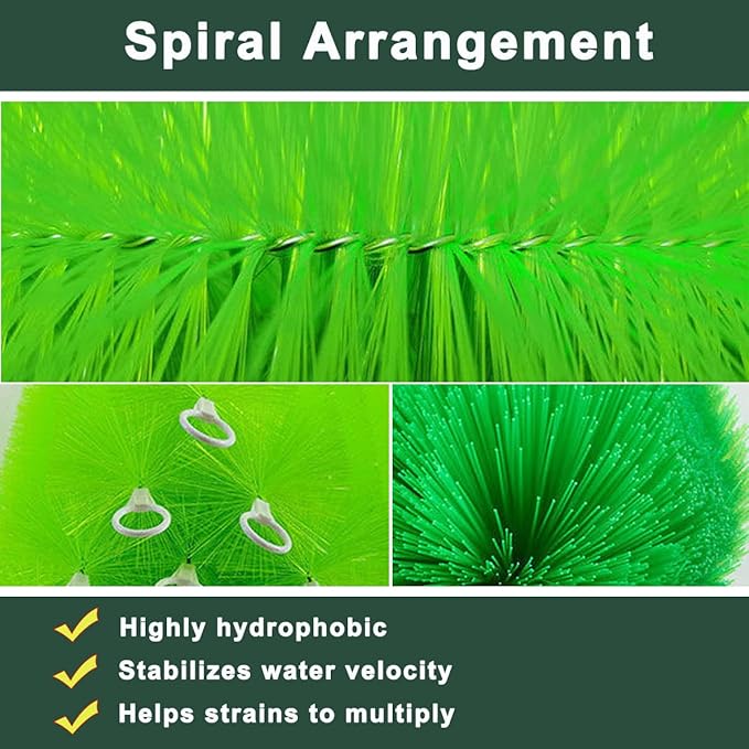 50 Packs Filter Brushes Aquarium Brushes Set for Koi Pond Water Garden Outdoor Pond Skimmers Brush Filter Cleaning Brush 20 Inch by 4.7 Inch (Green)
