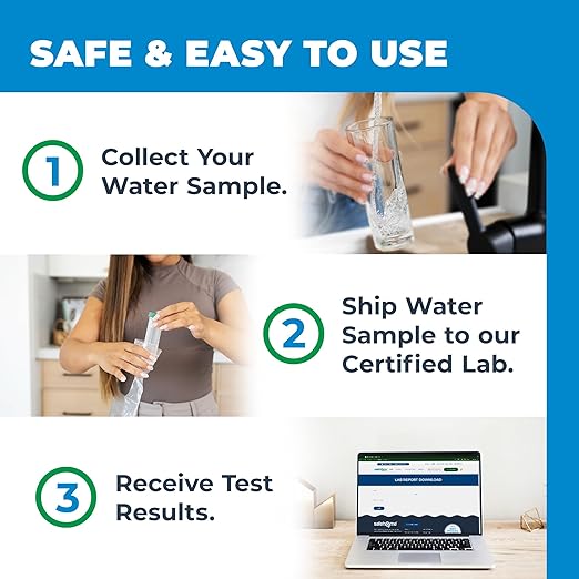 Safe Home® Lead in Drinking Water Test Kit – 2 Samples Tested at our EPA Certified Lab – Home Inspections, Mortgage Loans, Real Estate Transactions – Detection to 1ppb