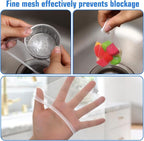 300 PCs Disposable Mesh Sink Strainer Bags, Kitchen Strainer Mesh Bag Non-Clog Sink Drain Strainers, Elastic Net Strainers Filter Bags Residue Filtering Bag for Food Waste Leftover Garbage