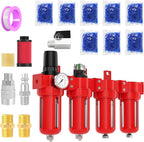 3/8" NPT Industrial Grade 4 Stage Aluminum Air Drying System, Coalescing Filter, Particulate Filter, Double Desiccant Dryer and Air Regulator,Manual Drain For Plasma Cutter and Paint Spray