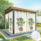 Lemons Outdoor Curtains for Patio Summer Fruit Lemon Tree Waterproof Outside Curtains with Grommet Top Weatherproof Curtain for Cabana Pergola Gazebo, 1 Panel, 54" W x 95" L