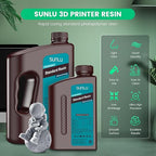 SUNLU 3D Printer Resin 4kg, Fast Curing Standard 3D Resin for Most Resin 3D Printers, 395 to 405nm UV Curing 3D Printing Liquid Photopolymer Resin, Low Shrinkage and High Precision, 4000g, Dark Grey