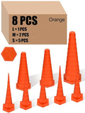 Hydraulic Oil Service Plugs Large Medium Small Sizes Multi Pack Rubber Drip Proof Hose Plugs Industrial Hydraulic Kit for Irrigation, 3 Sizes(8 Pcs,Orange)