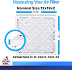 Filter King 12x18x2 Air Filter | 12-PACK | MERV 8 HVAC Pleated A/C Furnace Filters | MADE IN USA | Actual Size: 11.75 x 17.75 x 1.75"