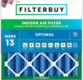Filterbuy 24x24x4 Air Filter MERV 13 Optimal Smoke & Allergy Defense (1-Pack), Electrostatic Pleated HVAC AC Furnace Filters Replacement, Made in USA (Actual Size: 23.38 x 23.38 x 3.63)