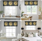YOU ARE MY SUNSHINE Sheer Valance Curtains, Summer Sunflowers Golden Gradient Butterflies Light Filtering Kitchen Valances Rod Pocket Voile Curtain Treatment for Bedroom/Living Room/Basement 42Wx18L