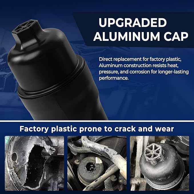 Upgrade Aluminum Engine Oil Cooler Oil Filter Housing for 2011-2016 Jeep Wrangler Grand Cherokee Dodge Challenger Charger Journey Caravan Durango Chrysler 300 200 Town Country Ram 3.6L 926-876 926-959