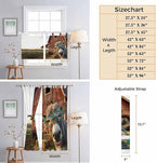 Farm Donkeys Kitchen Curtains 24 Inch Length, Small Window Curtains Tab Top, Farmhouse Barn Funny Animals Butterfly Light Filtering Short Window Treatments Tier Drapes 27.5"x24" 2 Panel
