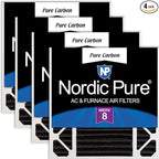 Nordic Pure 20x20x5 (Actual Size: 19 5/8 x 19 7/8 x 4 3/8) Honeywell/Lennox Replacement Odor Reduction Merv 8 Filter 4 PK