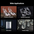 Clear Pro 3D Printer Resin, Glass-Like Ultra High Transparency, Non-Yellowing & Non-Brittle, High Precision 405nm UV Curing Resin for LCD/DLP 3D Printing (Clear, 500g)