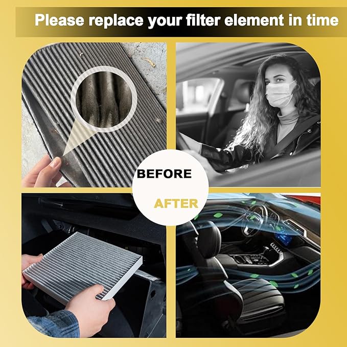 Cabin Air Filter for Sorento (2021-2023),Tucson (2022-2023),K5 (2021-2023),Sonata (2020-2023),Elantra (2021-2023),Santa Cruz (2022-2023),Santa Fe (2021-2023),Replacement for CF12820,042-2261.