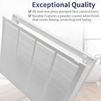 24"W x 18"H [Duct Opening Size] Steel Return Air Filter Grille - Removable Face/Door for 1 inch Filters -HVAC Vent Cover Grill - White [Outer Dimensions: 26 5/8"W X 20 5/8"H]
