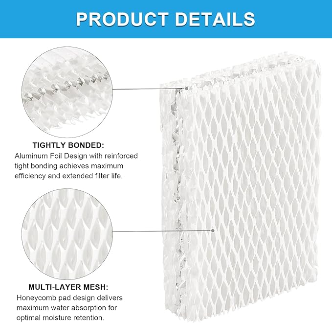 2Pcs WF813 Humidifier Filters Replacement Wick Filter Compatible with Equate EQWF813 EQ-2119-UL Relion RCM-832 RCM-832N ProCare PCWF813 PCCM-832N Protec WF813 Cool Mist Humidifier