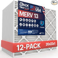 BNX TruFilter 20x23x1 Air Filter MERV 13 (12-Pack) - MADE IN USA - Electrostatic Pleated Air Conditioner HVAC AC Furnace Filters for Allergies, Pollen, Mold, Bacteria, Smoke, Allergen, MPR 1900 FPR 10