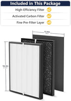 3000 Replacement Filter Compatible with Air Doctor AD3000 Version Air Purifier, Not for AD3500, 2 Premium Filter, 2 Carbon Filter & 8 Pre-Filters, Compare to ADF3001, ADF3002 & ADF3003