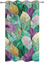 Leaves Outdoor Curtains for Patio Gorgeous Leaf Abstract Spring Waterproof Outside Curtains with Grommet Top Weatherproof Curtain for Cabana Pergola Gazebo, 1 Panel, 54" W x 84" L