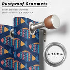 Fish Outdoor Curtains for Patio Vintage National Wind Fish Blue Waterproof Outside Curtains with Grommet Top Weatherproof Curtain for Cabana Pergola Gazebo, 1 Panel, 54" W x 108" L