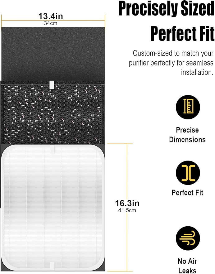 3500 Replacement Filter Compatible with Air Doctor AD3000 / AD3500 / AD3500i Version Air Purifiers – 2 Premium Filters, 4 Carbon Filters, and 8 PreFilters – Compare to Part #ADF3001 ADF3002 ADF3003