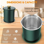 Chihee Stainless Steel Bacon Grease Saver with Fine Mesh Strainer, 2L / 67.6 fl oz, Non-slip Tray