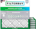 Filterbuy 15x15x1 Air Filter MERV 8 Essential Dust & Allergy Defense (6-Pack), Electrostatic Pleated HVAC AC Furnace Filters Replacement, Made in USA (Actual Size: 15.00 x 15.00 x 0.75)