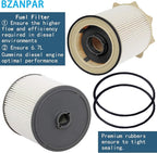 Fuel Filters for Ram 2500 3500 4500 5500 6.7 Cummins Diesel, Fuel Filter for 2019 2020 2021 2022 2023 2024 Dodge Ram 6.7 Diesel, Fuel Filter Water Separator Set Replace 68157291AA 68436631AA