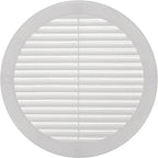 Vent Systems 8" Inch (Opening Dimensions) White Soffit Vent Cover - Plastic Round Air Vent Grille - Built-in Mesh Screen - HVAC Register Louver for Bathroom, Home, Kitchen