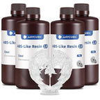 ANYCUBIC 2nd Gen Resin Technology ABS-Like Resin 2.0 Bundle, 3D Printer Resin with High Toughness, More Precise Details, Wide Compatibility for All LCD Resin 3D Printers (Clear, 4kg in Total)