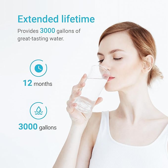 AQUA CREST Replacement Filter for Elkay® 51300C, [No CHIP] Compatible with Elkay® ezH20® and Halsey Taylor® Bottle Filling Stations, NSF/ANSI 42, Reduces Chlorine, Bad Taste & Odor, 1 Pack